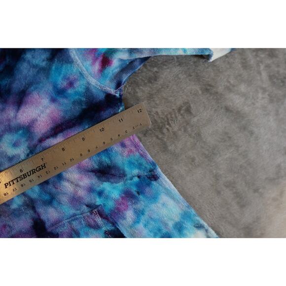 Circo Women's 4T Tie Dye Hooded Cotton Top Long Sleeve Blue Purple - Picture 6 of 10